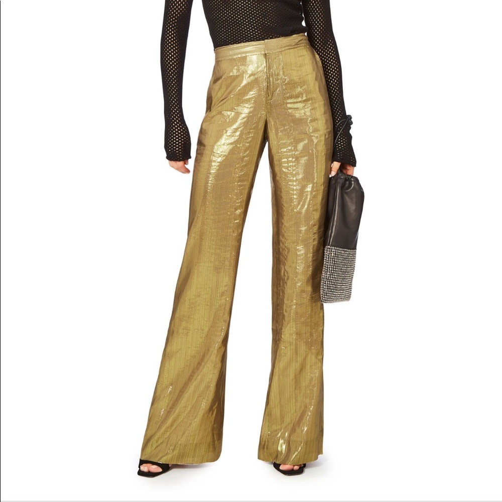 Derek Lam 10 Crosby size 4 gold lame pants holiday